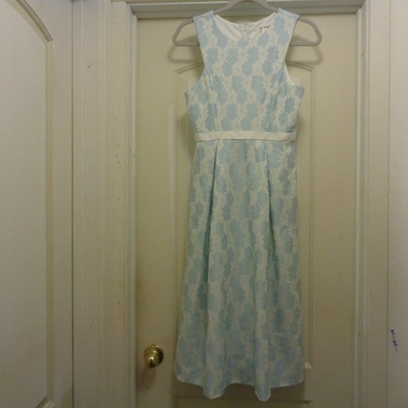 COQUETTE GIRLCORE BLUE FLORALS LACEY OVERLAY SWEET DRESS S - Picture 1 of 6